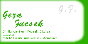 geza fucsek business card